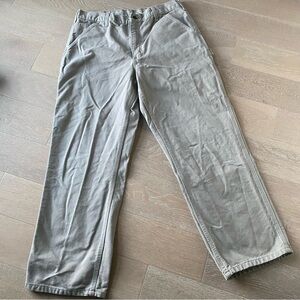 Carhartt Desert Moss Green Washed Duck Work Dungaree Carpenter Pants Men 32x29